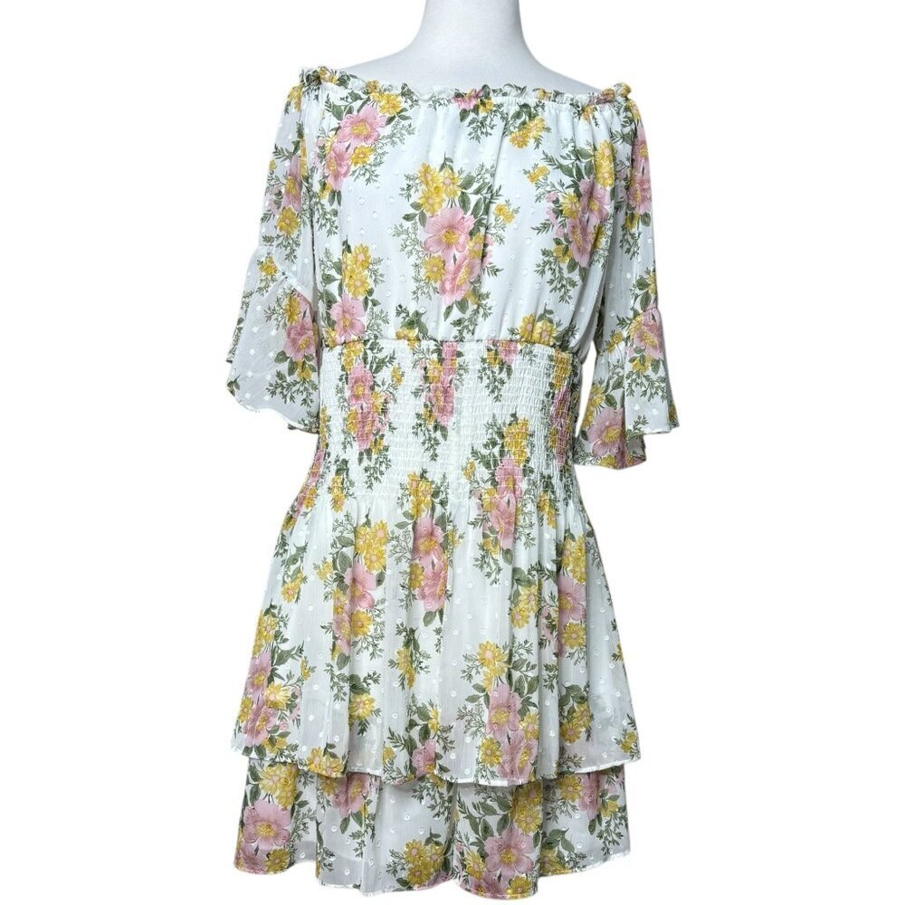 Premier Amour Off The Shoulder Floral Fit Flare Dress Size 12 NEw